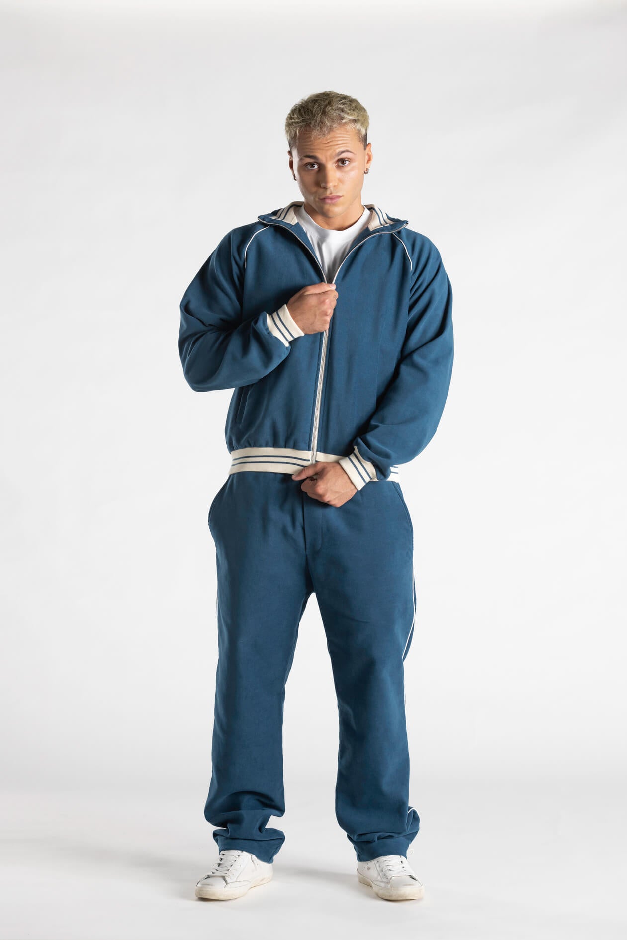 Pantalone Austin in Fustagno Stretch petrolio