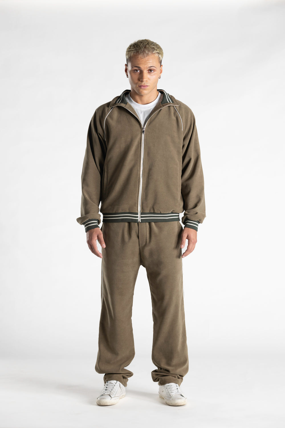 Felpa Amalfi in Fustagno Stretch kaki