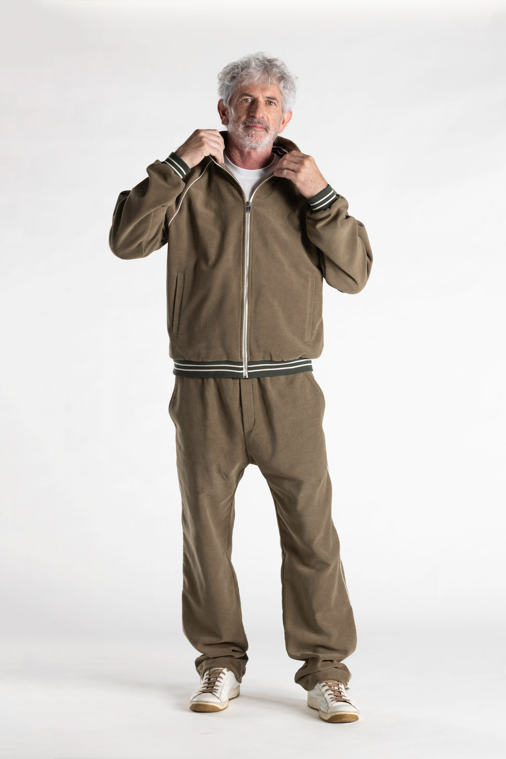 Felpa Amalfi in Fustagno Stretch kaki