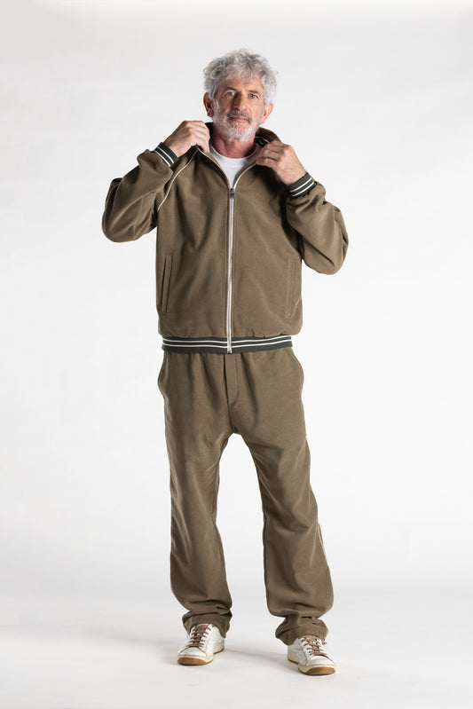 Felpa Amalfi in Fustagno Stretch kaki