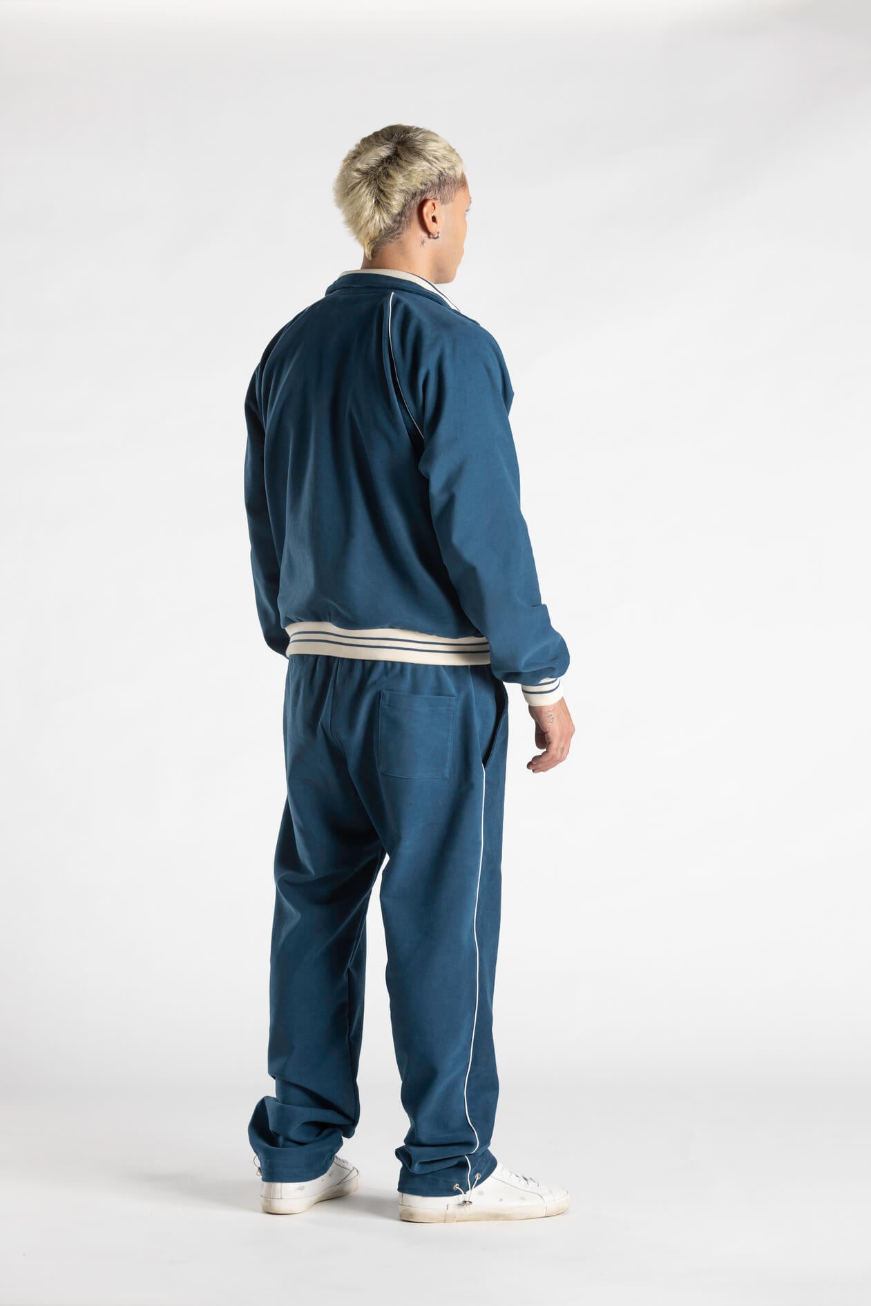 Pantalone Austin in Fustagno Stretch petrolio