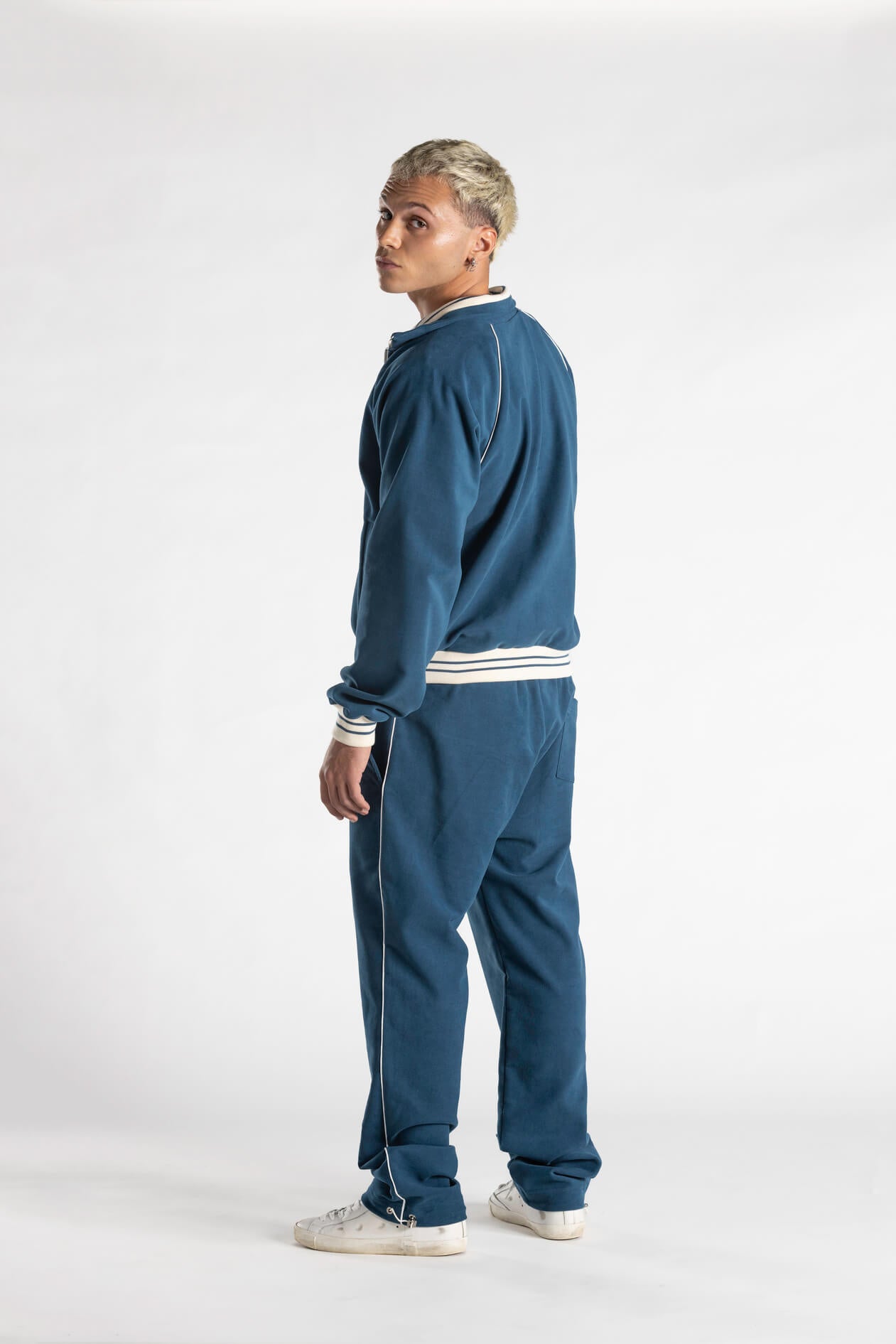 Pantalone Austin in Fustagno Stretch petrolio