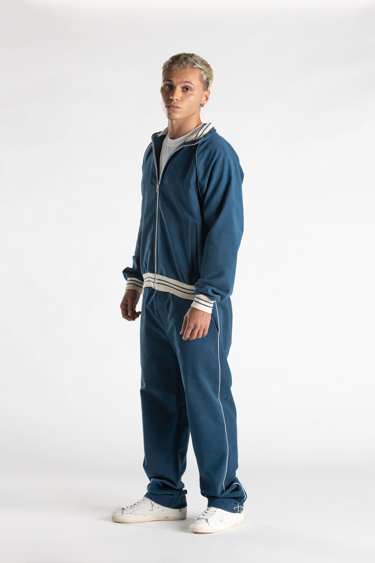 Pantalone Austin in Fustagno Stretch petrolio