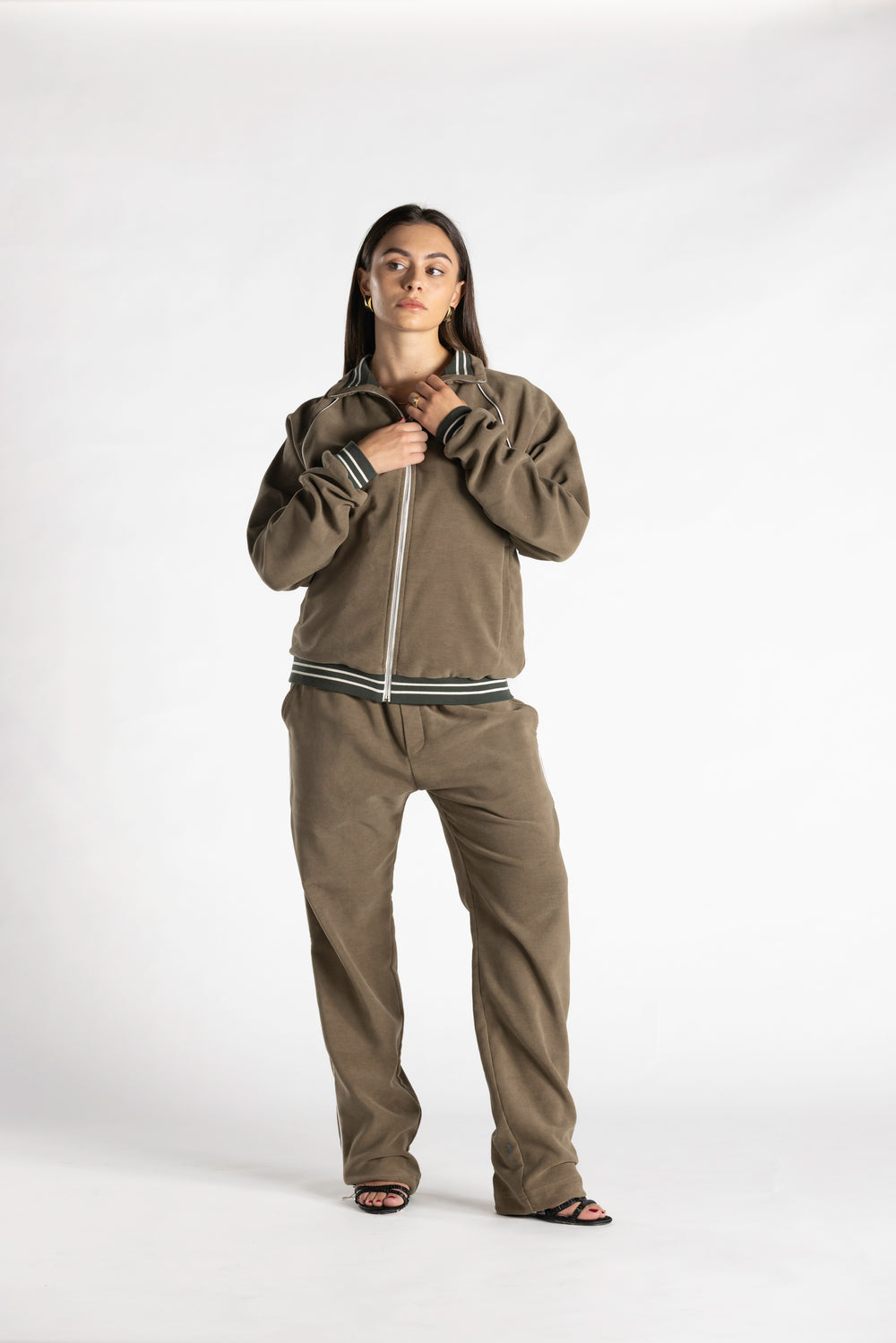 Felpa Amalfi in Fustagno Stretch kaki