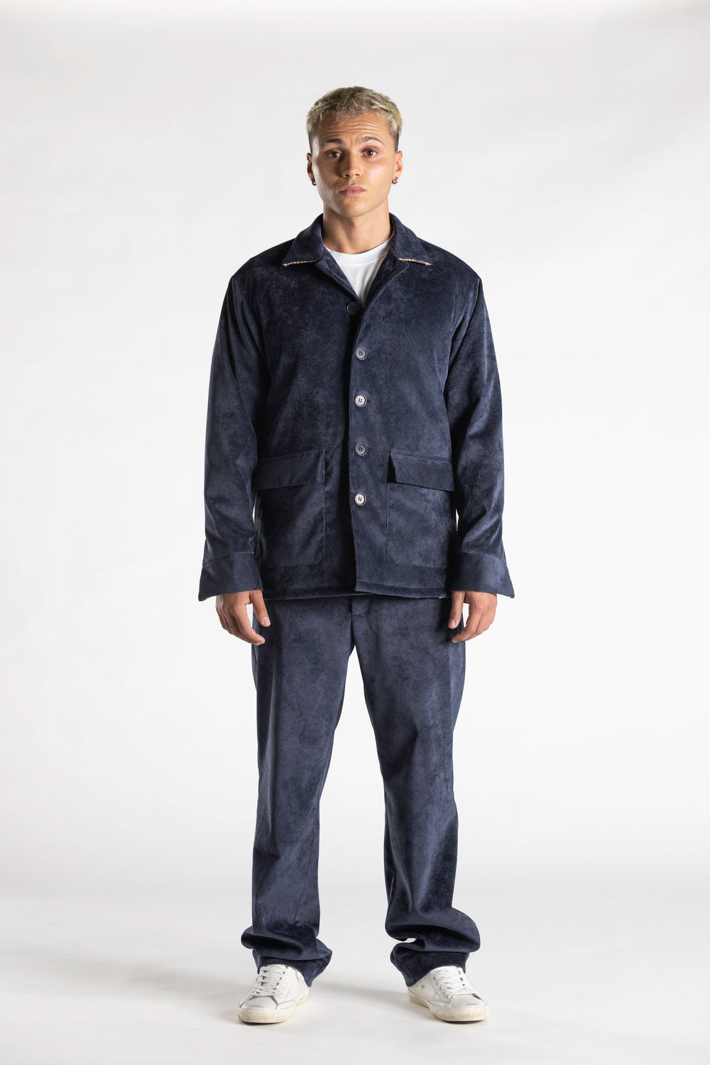 Pantalone in Velluto Mille Righe con Dettaglio Bandana