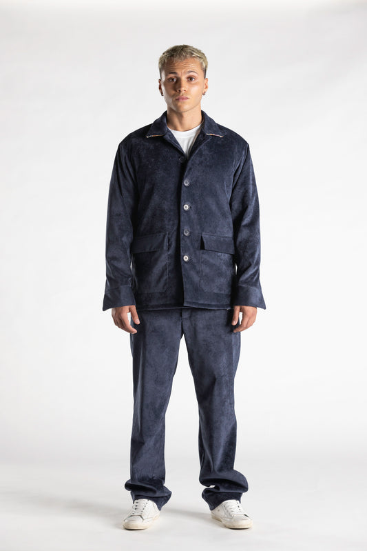 Giacca in Velluto Mille Righe con Dettagli Bandana