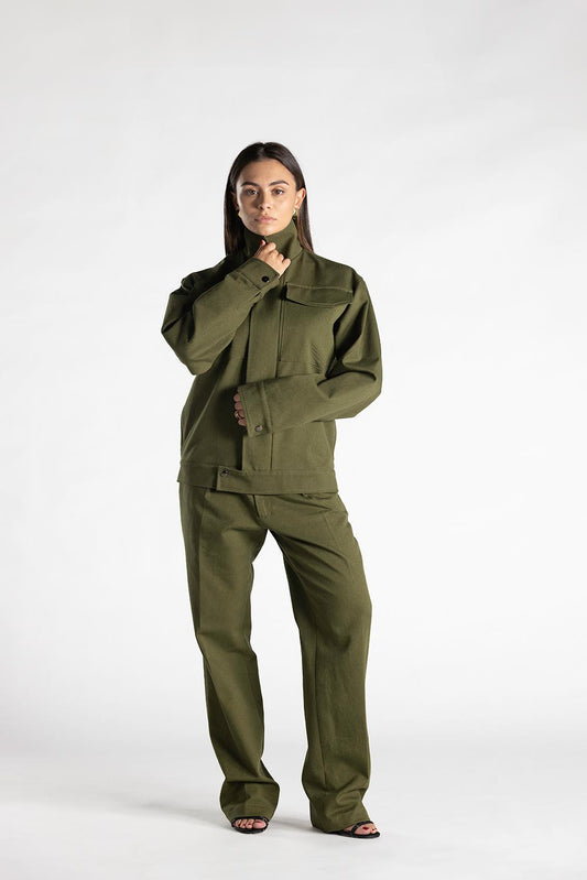 Pantalone Adam Drill 100% Cotone Verde