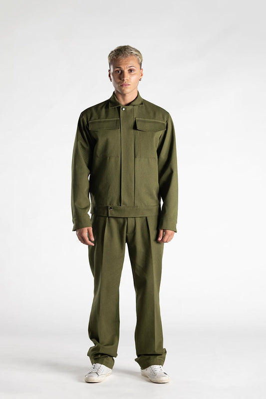 Giacca Amburgo Drill 100% Cotone Verde