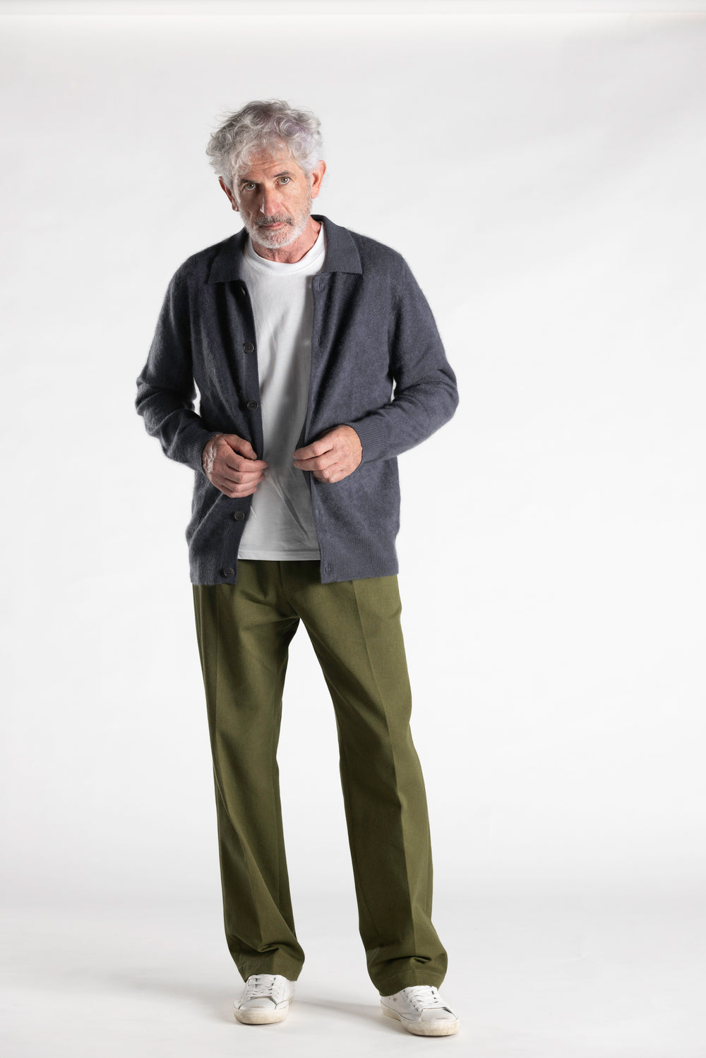 Maglione-Camicia in 100% Cashmere Brushed