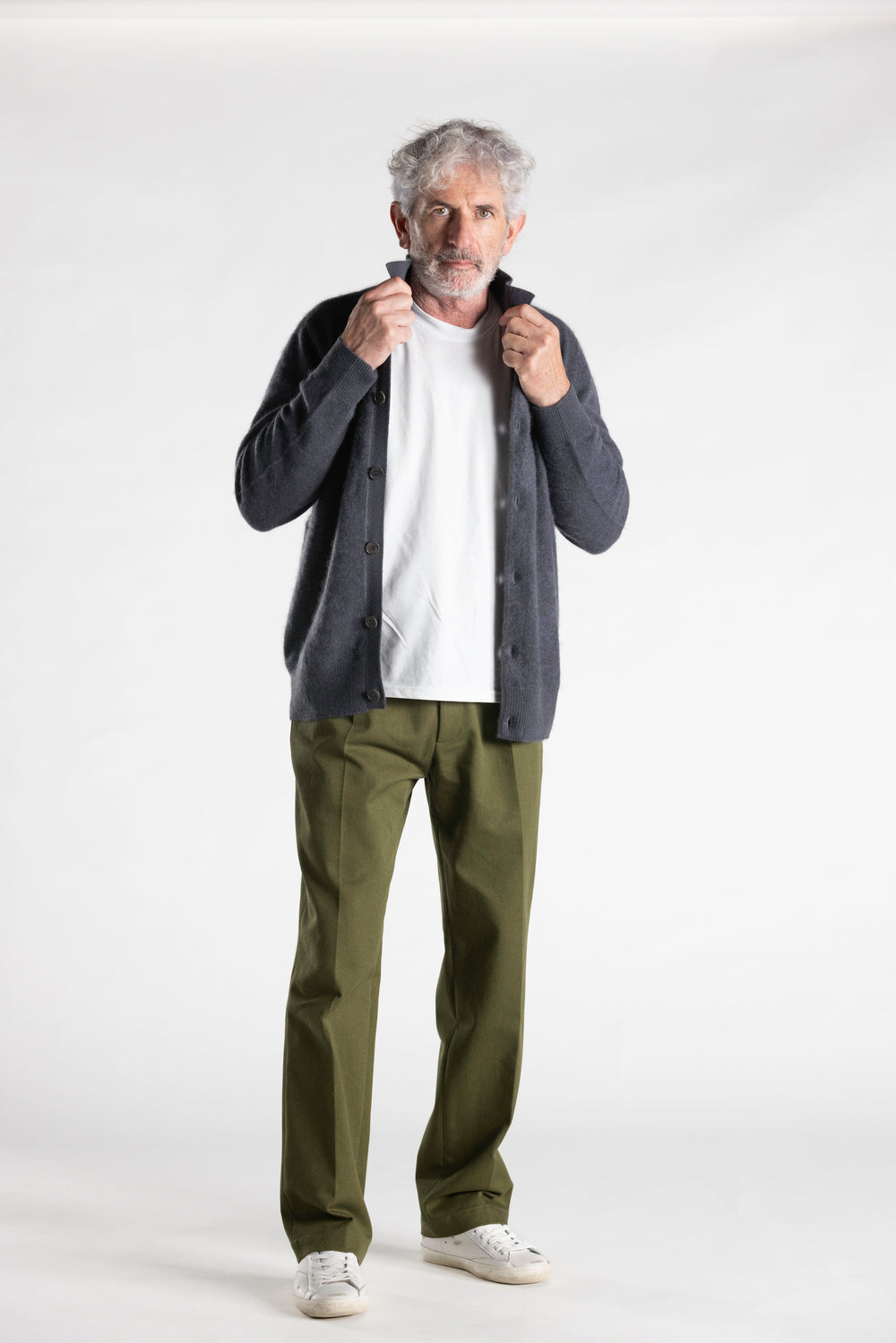 Maglione-Camicia in 100% Cashmere Brushed