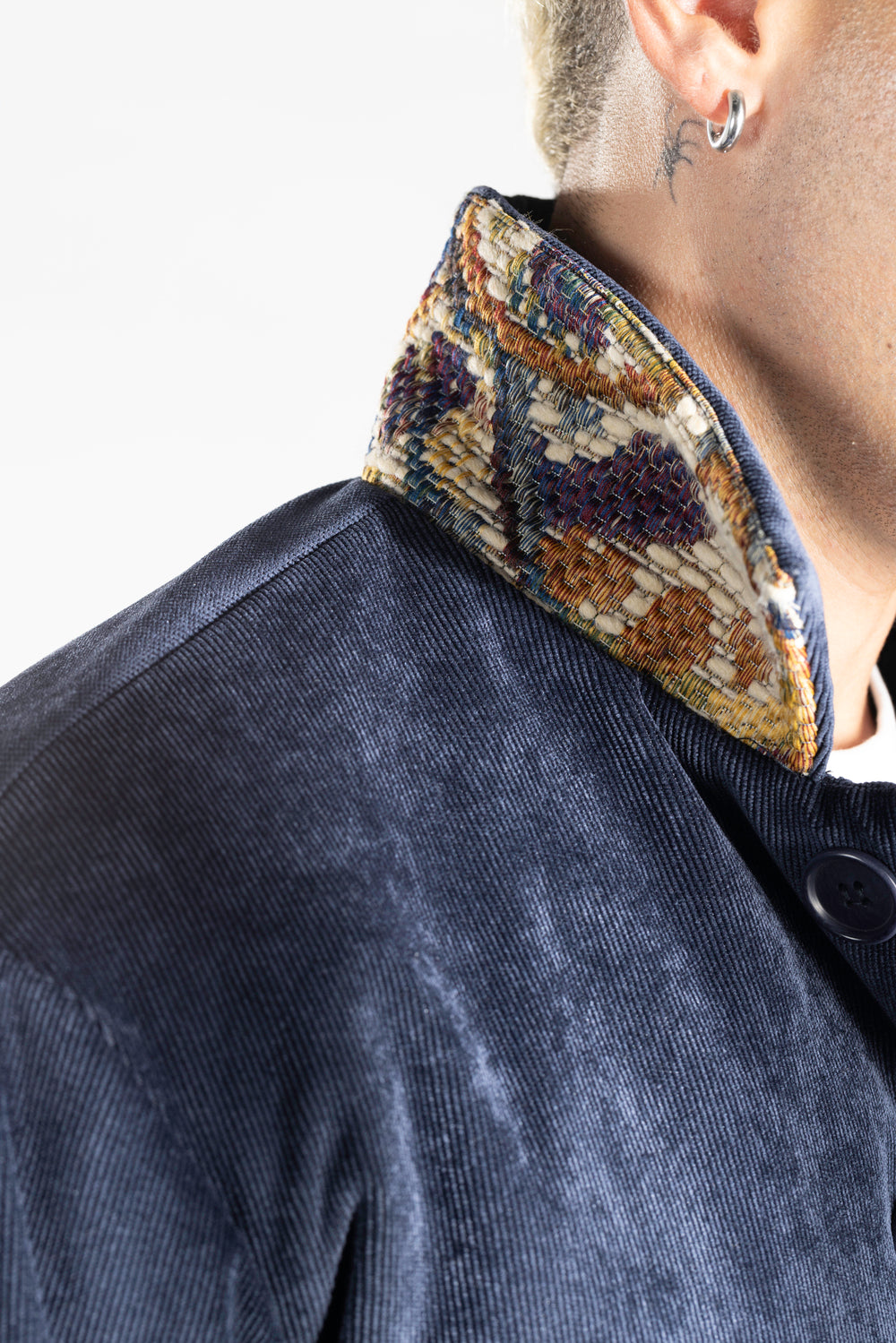 Giacca in Velluto Mille Righe con Dettagli Bandana