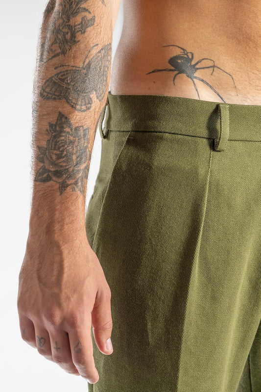 Pantalone Adam Drill 100% Cotone Verde